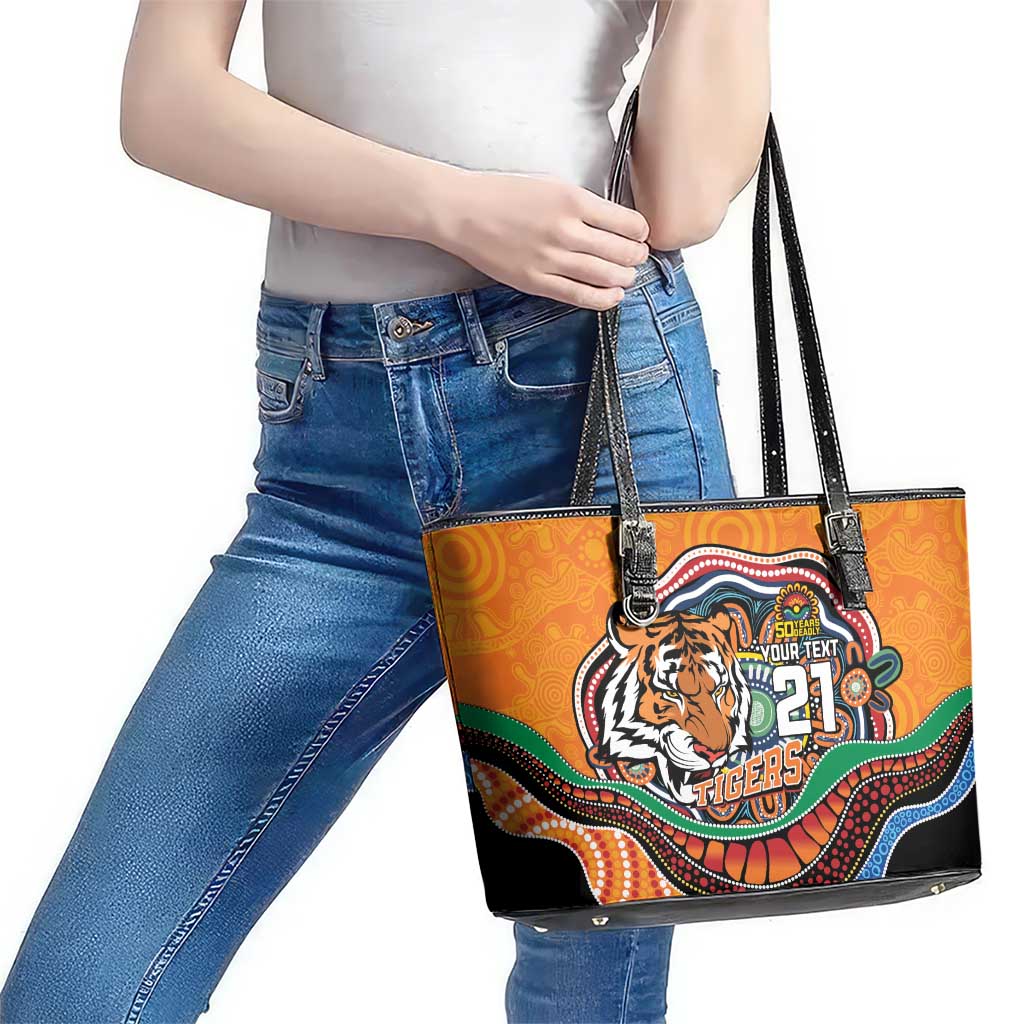 Custom Tigers Honouring First Nations Leather Tote Bag NAIDOC 2026 Deadly 50 Years