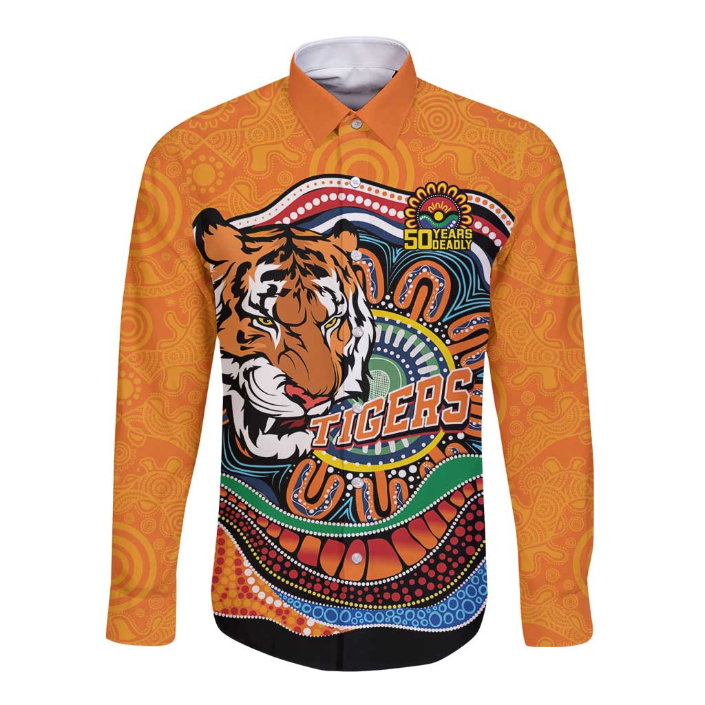 Custom Tigers Honouring First Nations Long Sleeve Button Shirt NAIDOC 2026 Deadly 50 Years