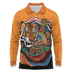 Custom Tigers Honouring First Nations Long Sleeve Polo Shirt NAIDOC 2026 Deadly 50 Years