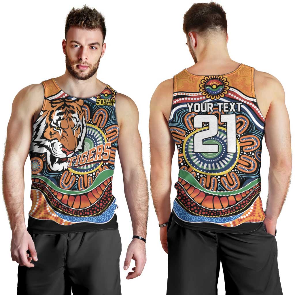 Custom Tigers Honouring First Nations Men Tank Top NAIDOC 2026 Deadly 50 Years