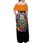Custom Tigers Honouring First Nations Off Shoulder Maxi Dress NAIDOC 2026 Deadly 50 Years