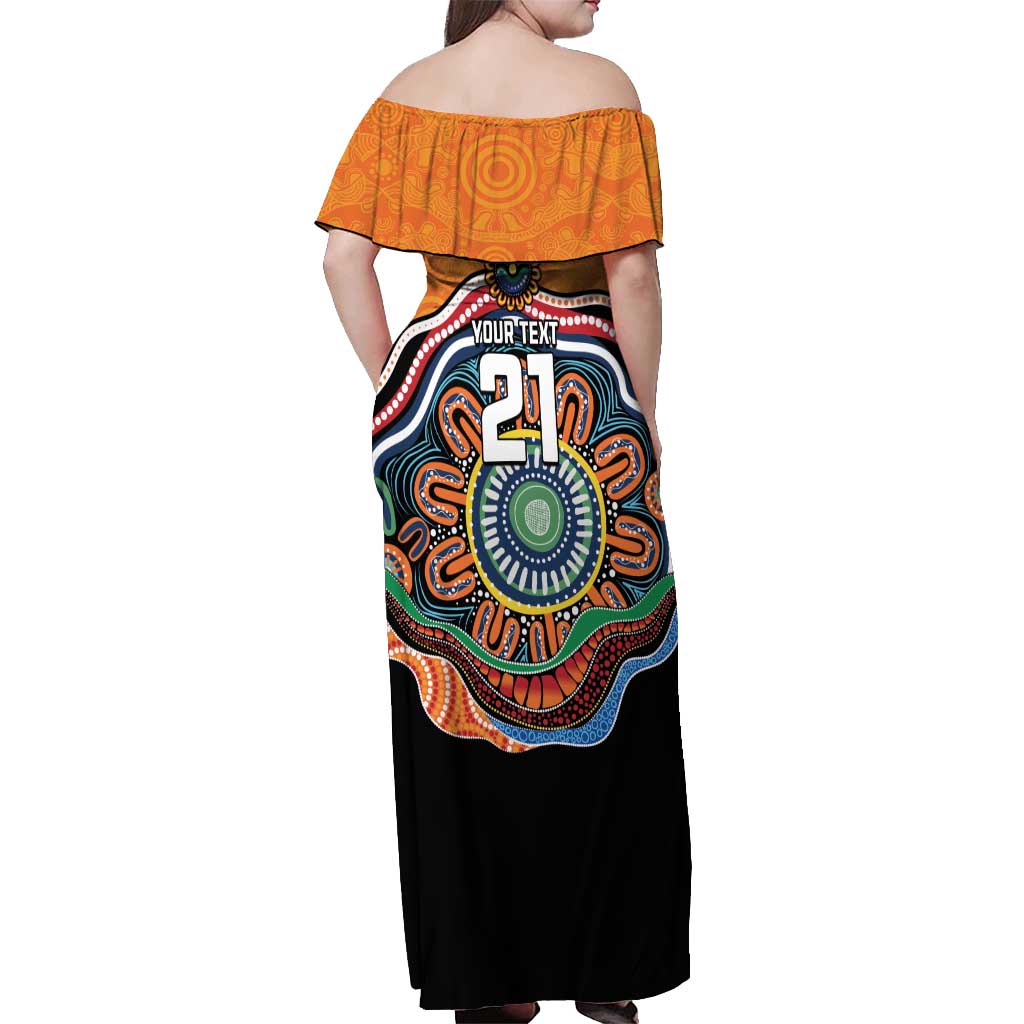Custom Tigers Honouring First Nations Off Shoulder Maxi Dress NAIDOC 2026 Deadly 50 Years