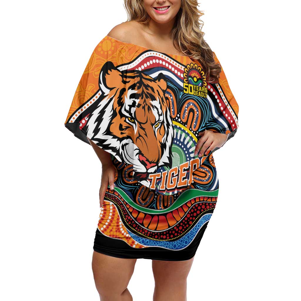 Custom Tigers Honouring First Nations Off Shoulder Short Dress NAIDOC 2026 Deadly 50 Years