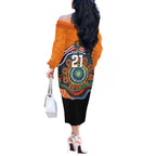 Custom Tigers Honouring First Nations Off The Shoulder Long Sleeve Dress NAIDOC 2026 Deadly 50 Years