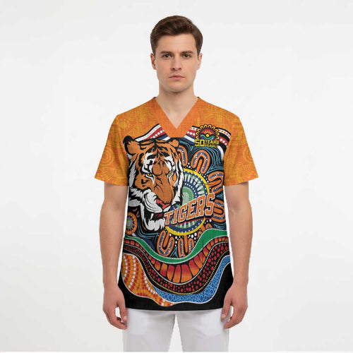 Custom Tigers Honouring First Nations Scrub Top NAIDOC 2026 Deadly 50 Years