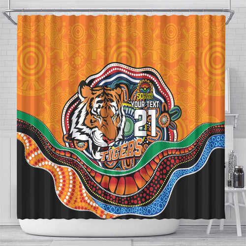Custom Tigers Honouring First Nations Shower Curtain NAIDOC 2026 Deadly 50 Years