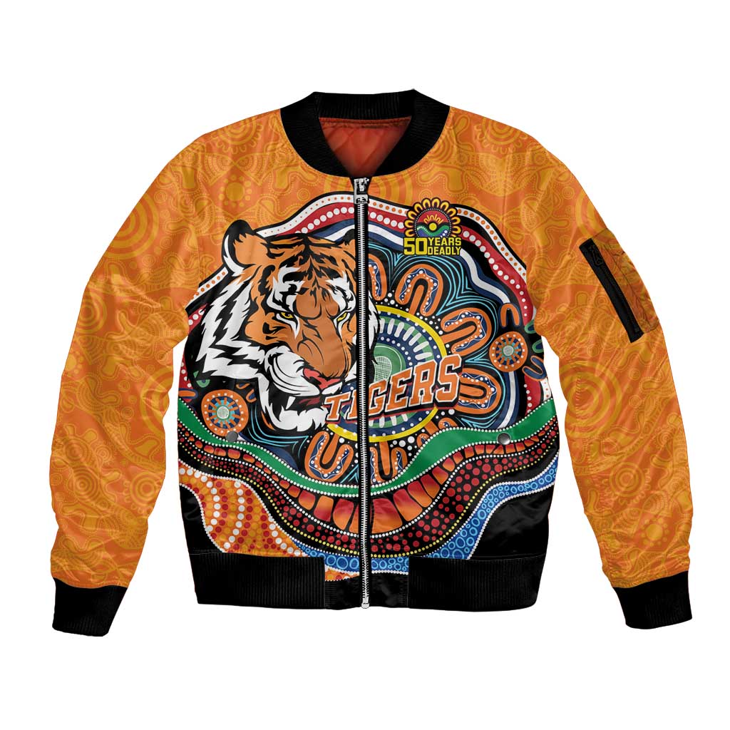 Custom Tigers Honouring First Nations Sleeve Zip Bomber Jacket NAIDOC 2026 Deadly 50 Years