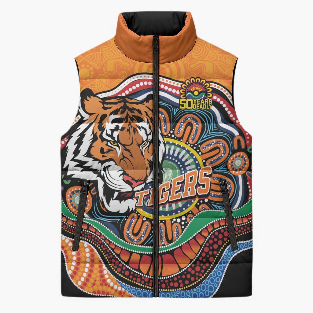 Custom Tigers Honouring First Nations Sleeveless Puffer Jacket NAIDOC 2026 Deadly 50 Years