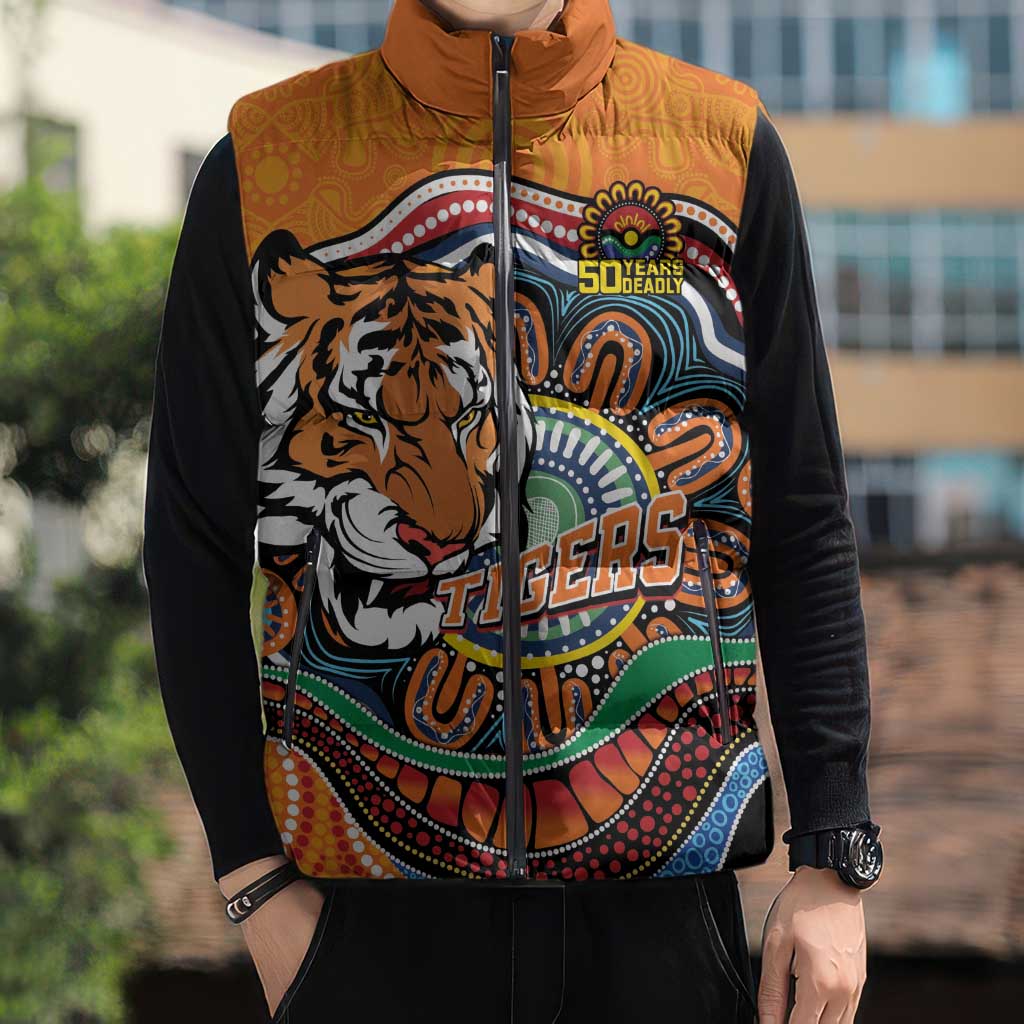 Custom Tigers Honouring First Nations Sleeveless Puffer Jacket NAIDOC 2026 Deadly 50 Years