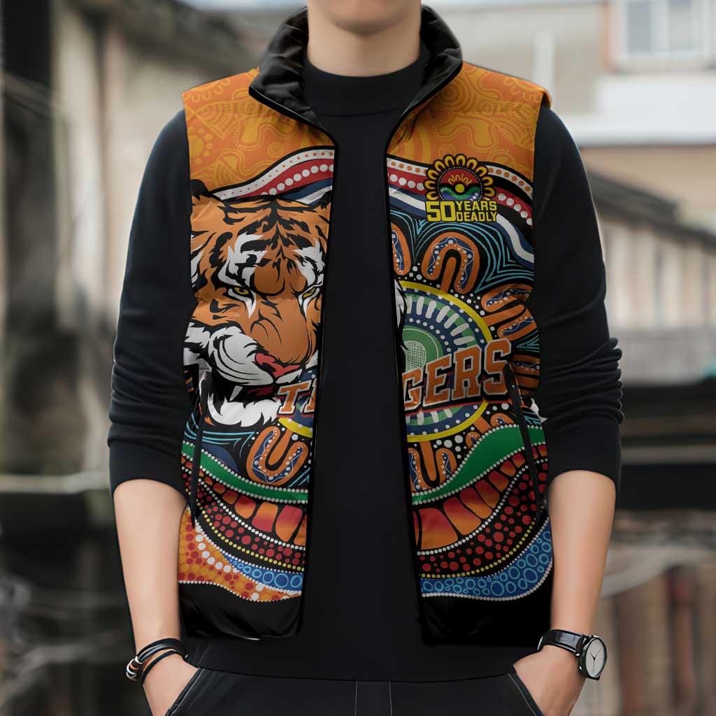 Custom Tigers Honouring First Nations Sleeveless Puffer Jacket NAIDOC 2026 Deadly 50 Years