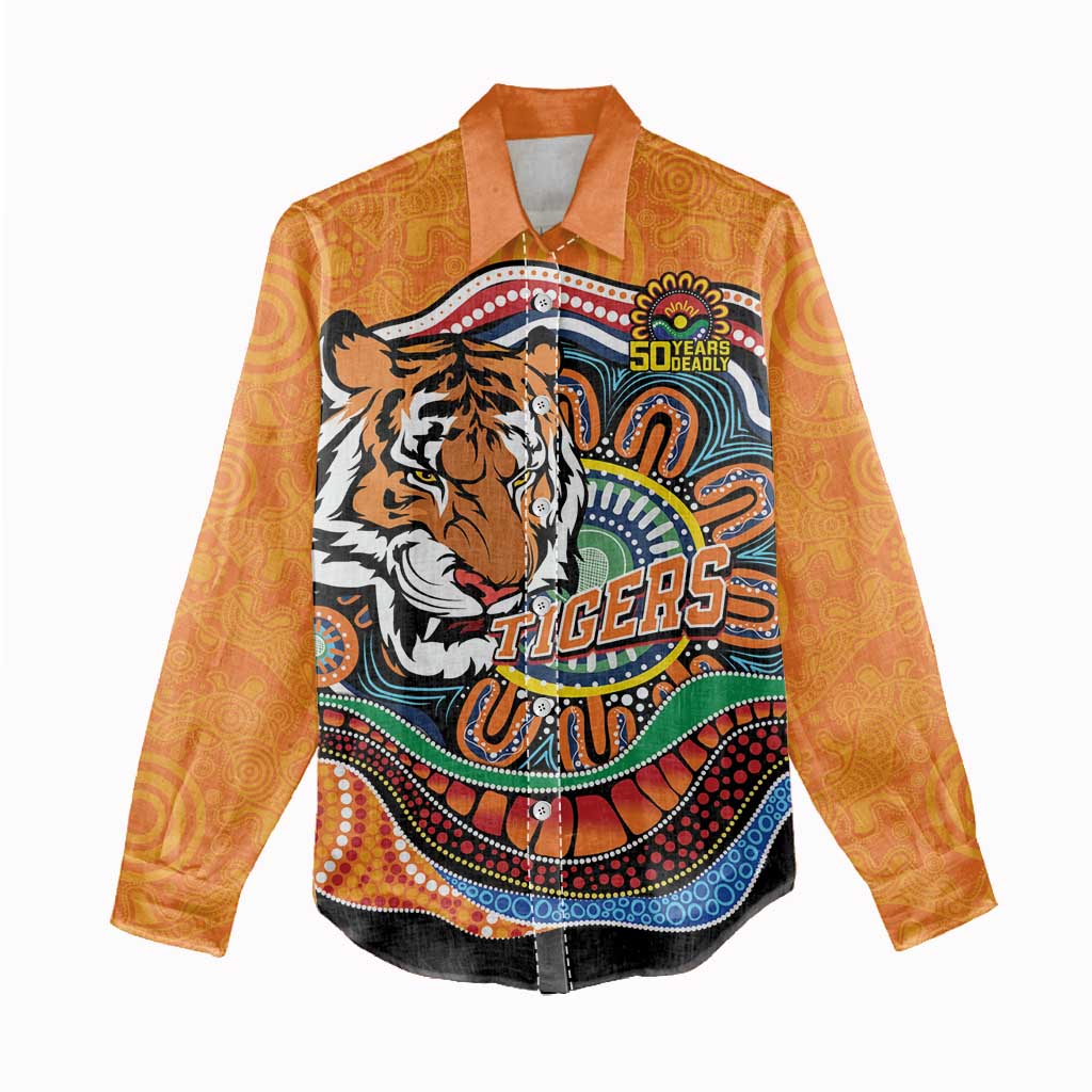 Custom Tigers Honouring First Nations Women Casual Shirt NAIDOC 2026 Deadly 50 Years