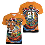 Custom Tigers Honouring First Nations Women V-Neck T-Shirt NAIDOC 2026 Deadly 50 Years