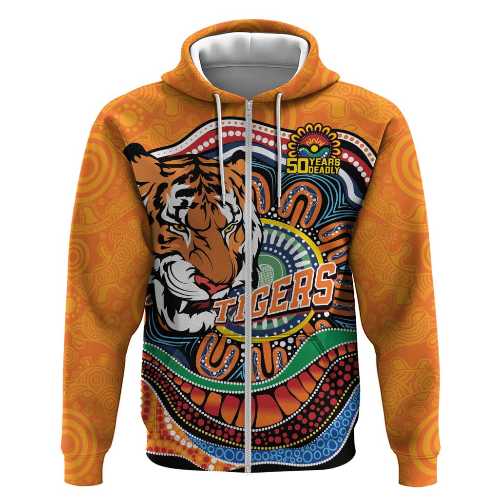 Custom Tigers Honouring First Nations Zip Hoodie NAIDOC 2026 Deadly 50 Years
