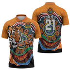 Custom Tigers Honouring First Nations Zipper Polo Shirt NAIDOC 2026 Deadly 50 Years