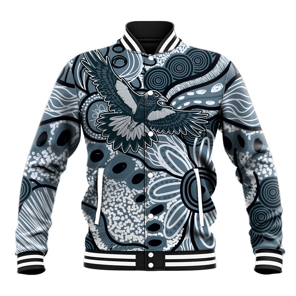 Magpies Aboriginal Art Baseball Jacket