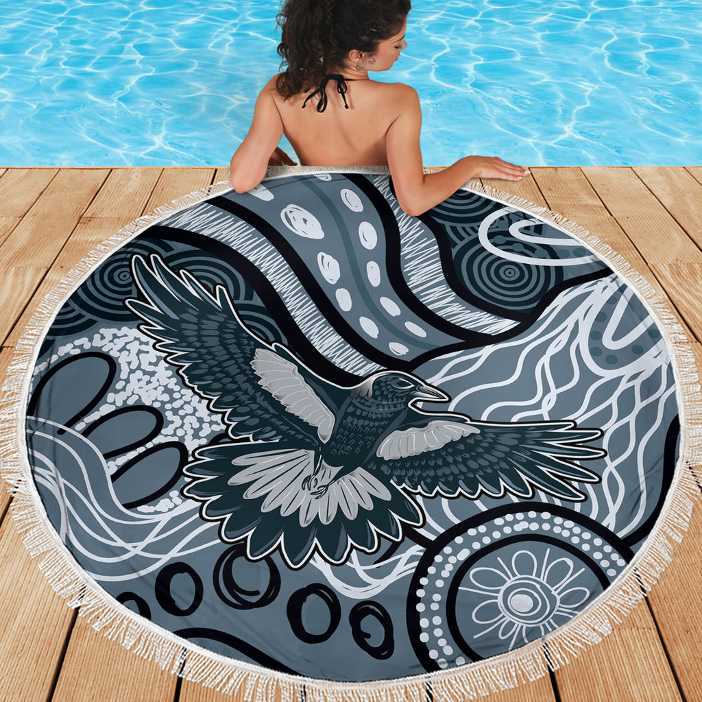 Magpies Aboriginal Art Beach Blanket