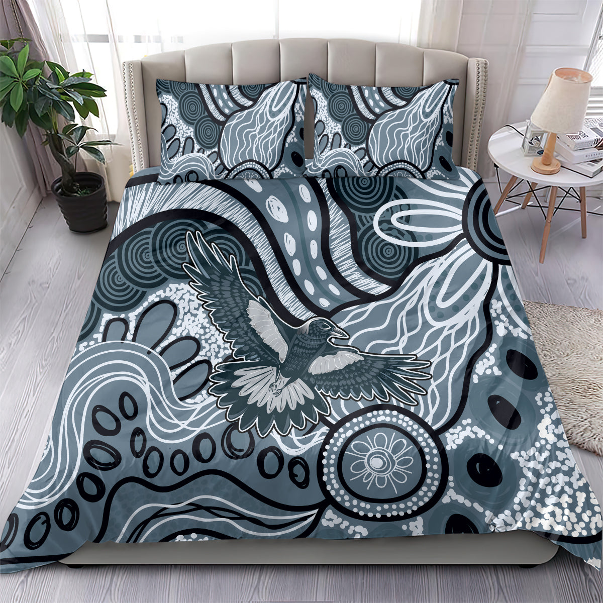 Magpies Aboriginal Art Bedding Set