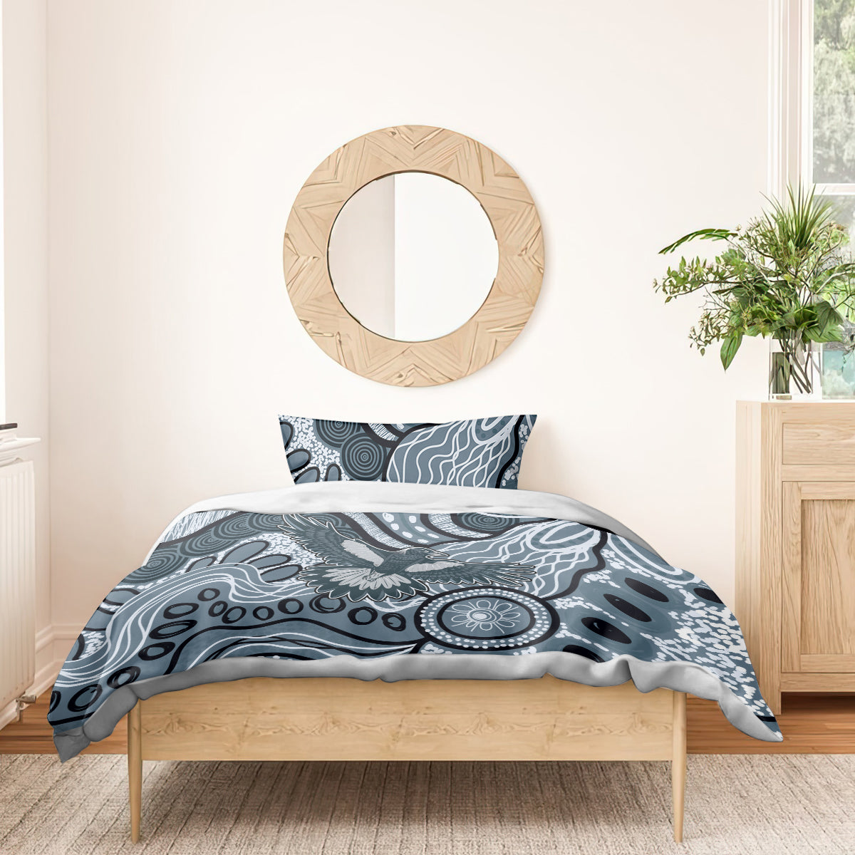 Magpies Aboriginal Art Bedding Set
