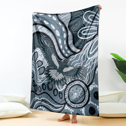 Magpies Aboriginal Art Blanket