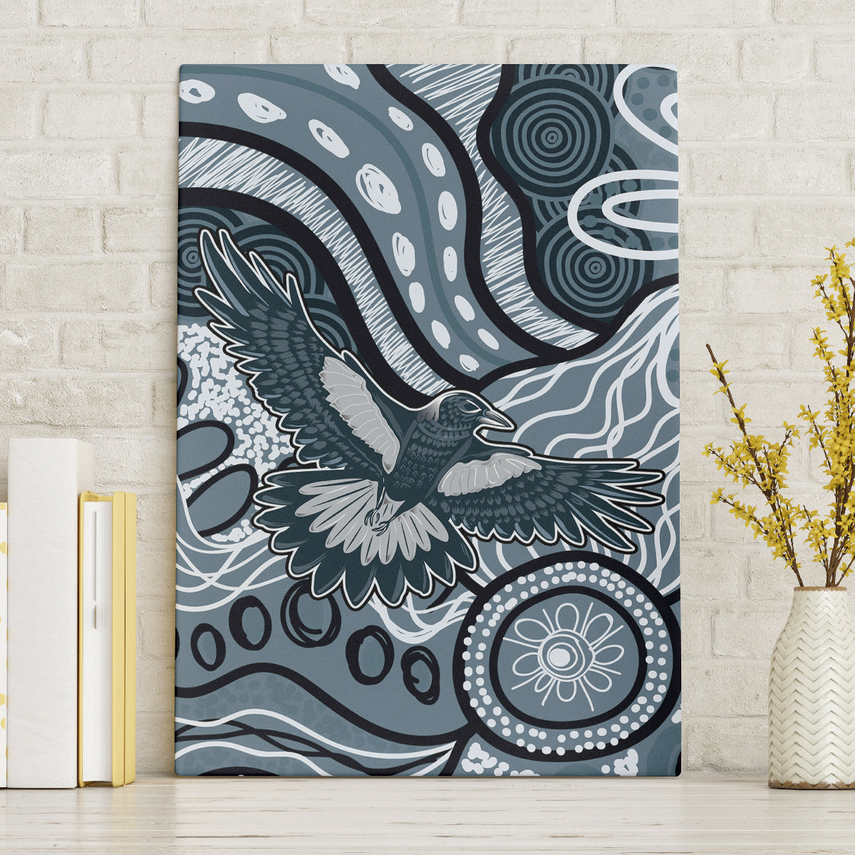 Magpies Aboriginal Art Canvas Wall Art
