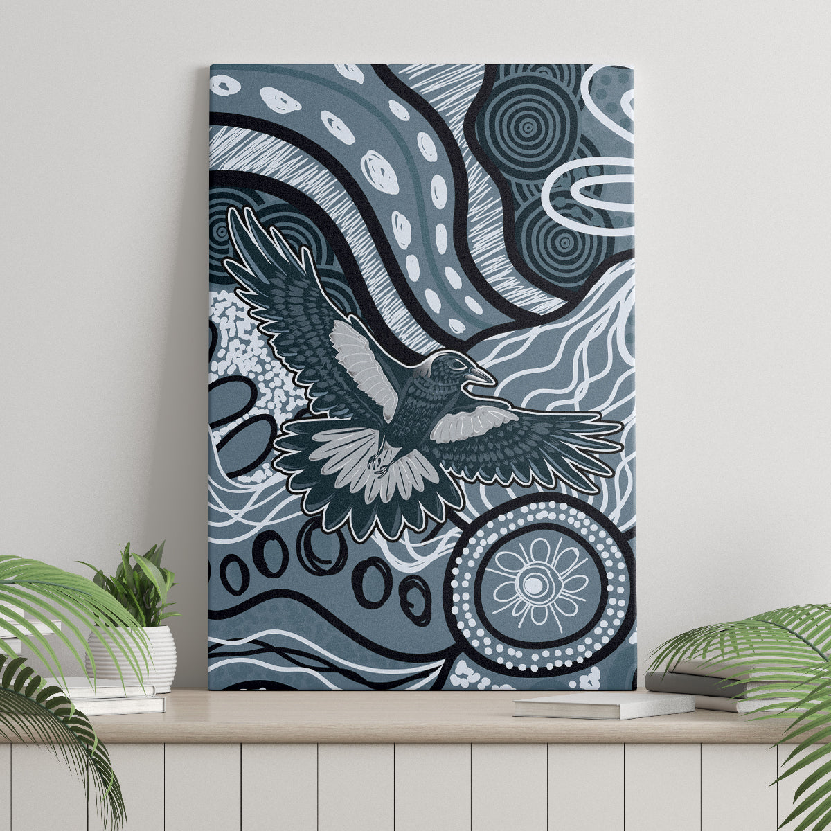 Magpies Aboriginal Art Canvas Wall Art