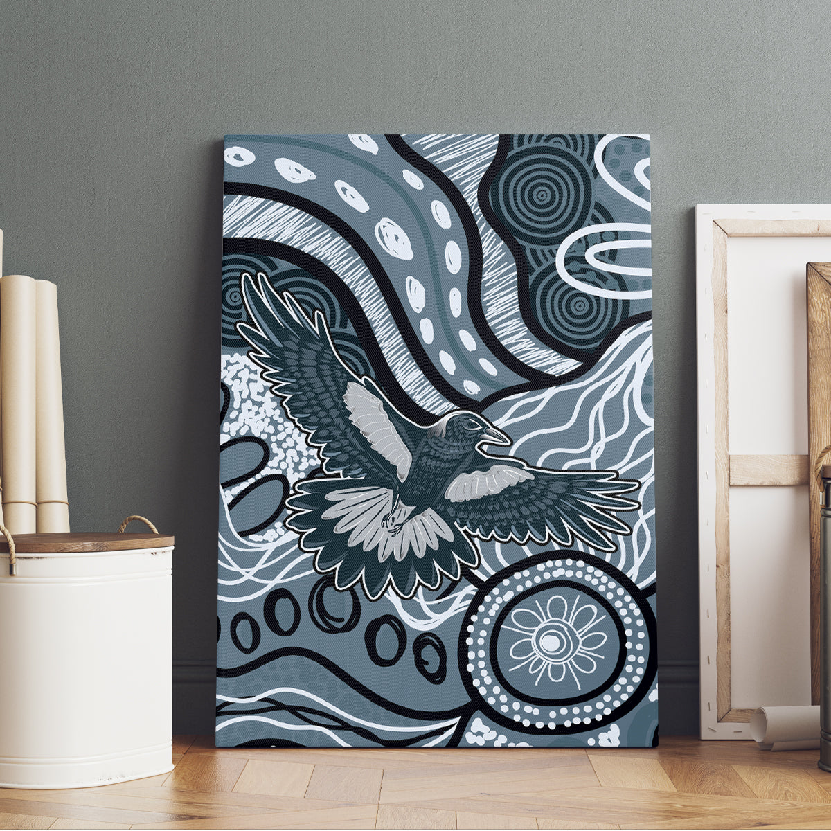Magpies Aboriginal Art Canvas Wall Art