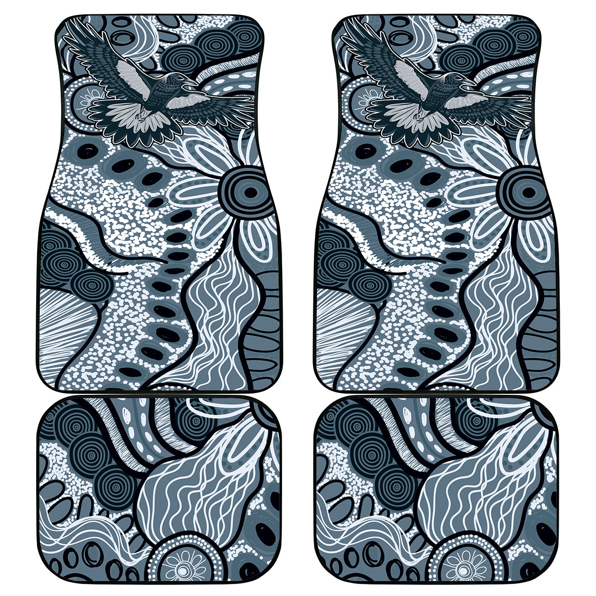 Magpies Aboriginal Art Car Mats
