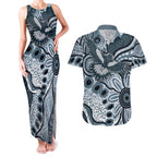 Magpies Aboriginal Art Couples Matching Tank Maxi Dress and Hawaiian Shirt