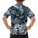 Magpies Aboriginal Art Family Matching Long Sleeve Bodycon Dress and Hawaiian Shirt