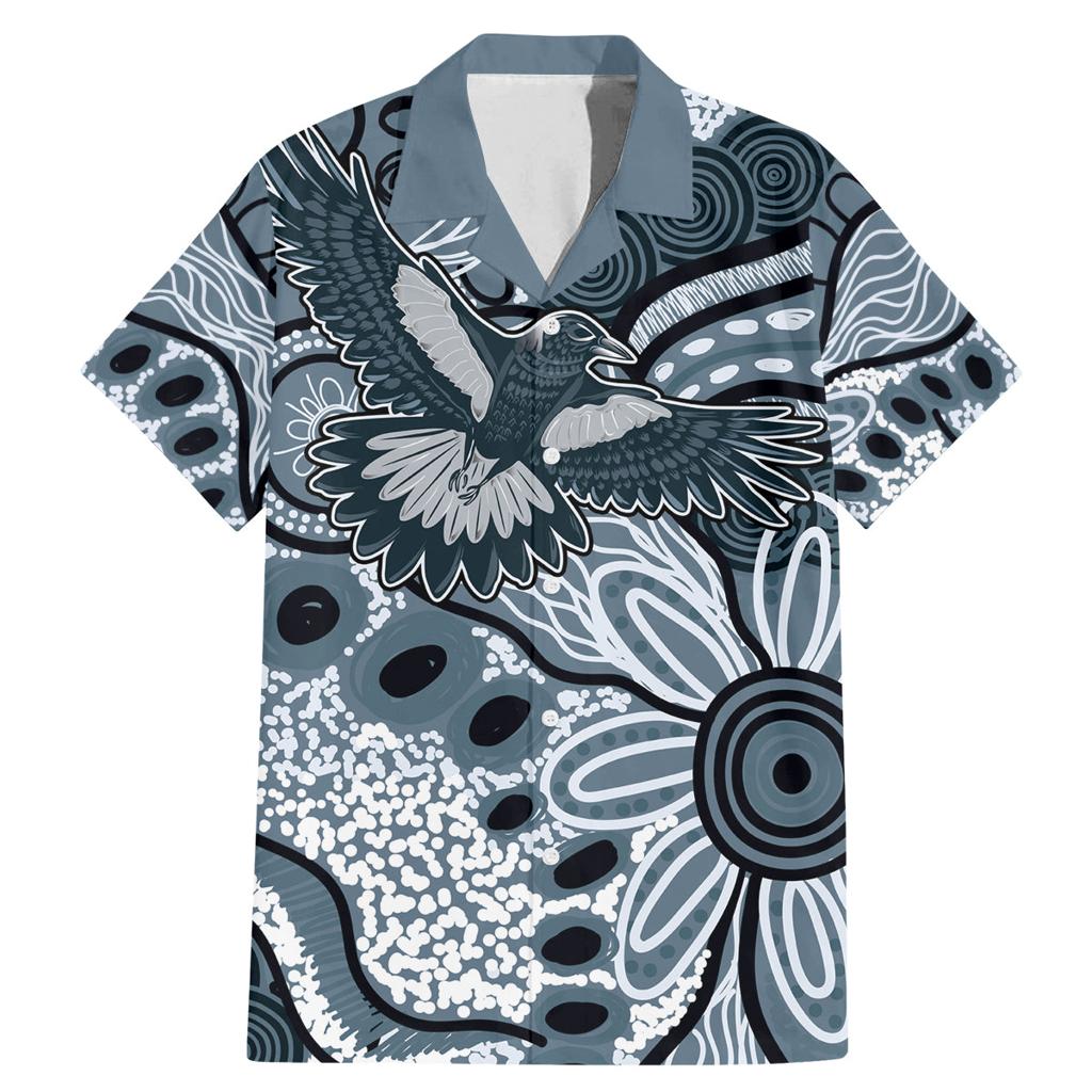 Magpies Aboriginal Art Family Matching Mermaid Dress and Hawaiian Shirt