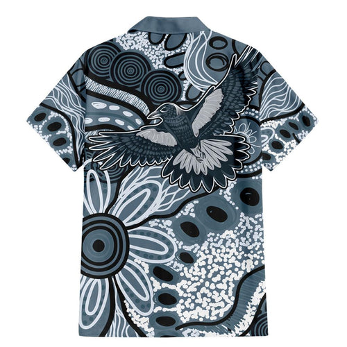 Magpies Aboriginal Art Family Matching Mermaid Dress and Hawaiian Shirt