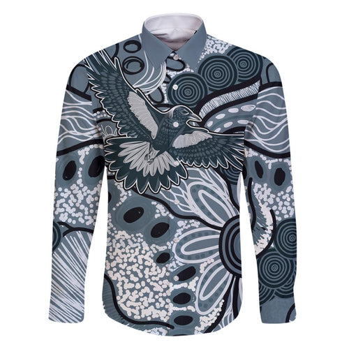 Magpies Aboriginal Art Family Matching Mermaid Dress and Hawaiian Shirt