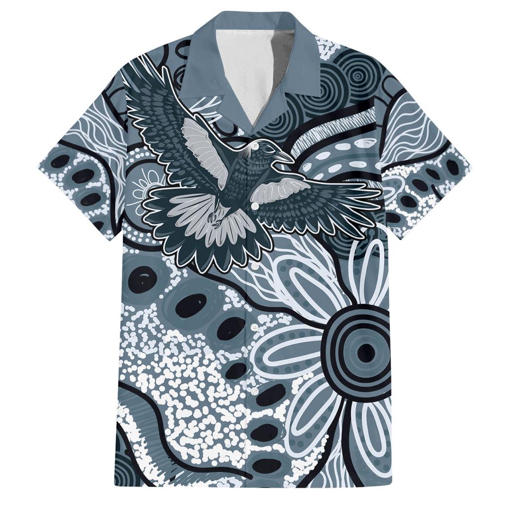 Magpies Aboriginal Art Family Matching Puletasi and Hawaiian Shirt