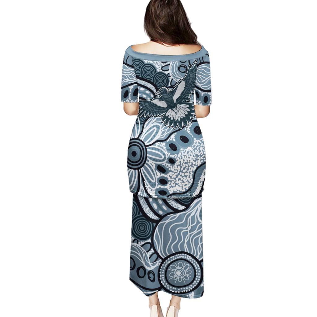 Magpies Aboriginal Art Family Matching Puletasi and Hawaiian Shirt