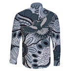 Magpies Aboriginal Art Family Matching Short Sleeve Bodycon Dress and Hawaiian Shirt