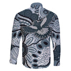 Magpies Aboriginal Art Family Matching Summer Maxi Dress and Hawaiian Shirt