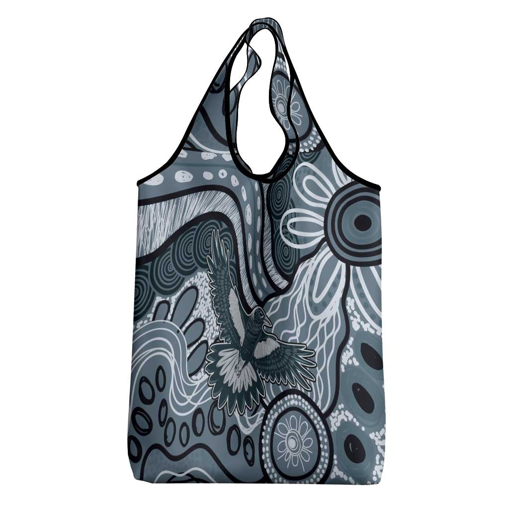 Magpies Aboriginal Art Grocery Bag