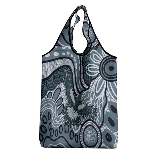 Magpies Aboriginal Art Grocery Bag