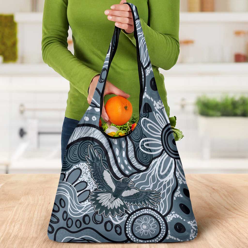 Magpies Aboriginal Art Grocery Bag