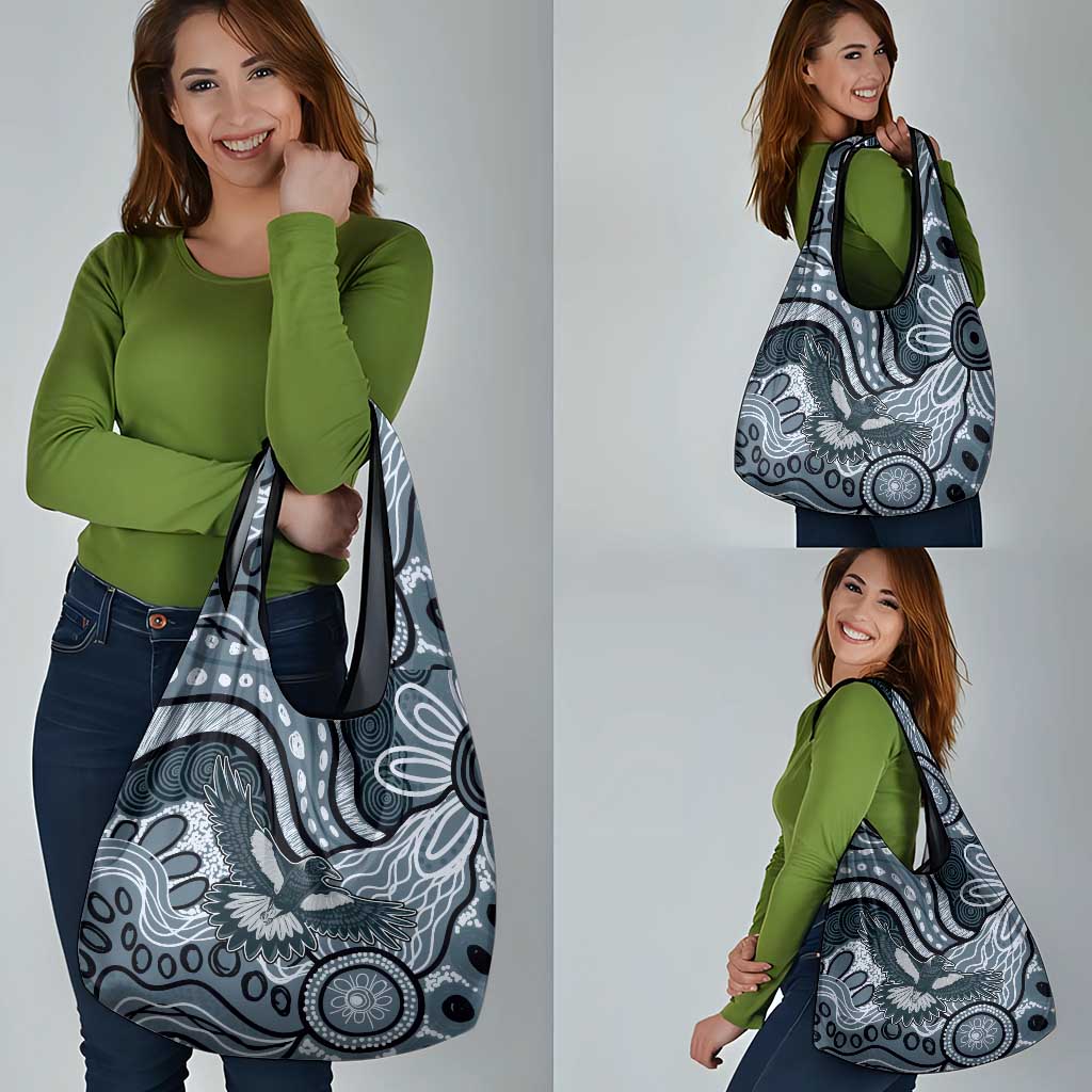 Magpies Aboriginal Art Grocery Bag