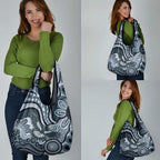 Magpies Aboriginal Art Grocery Bag