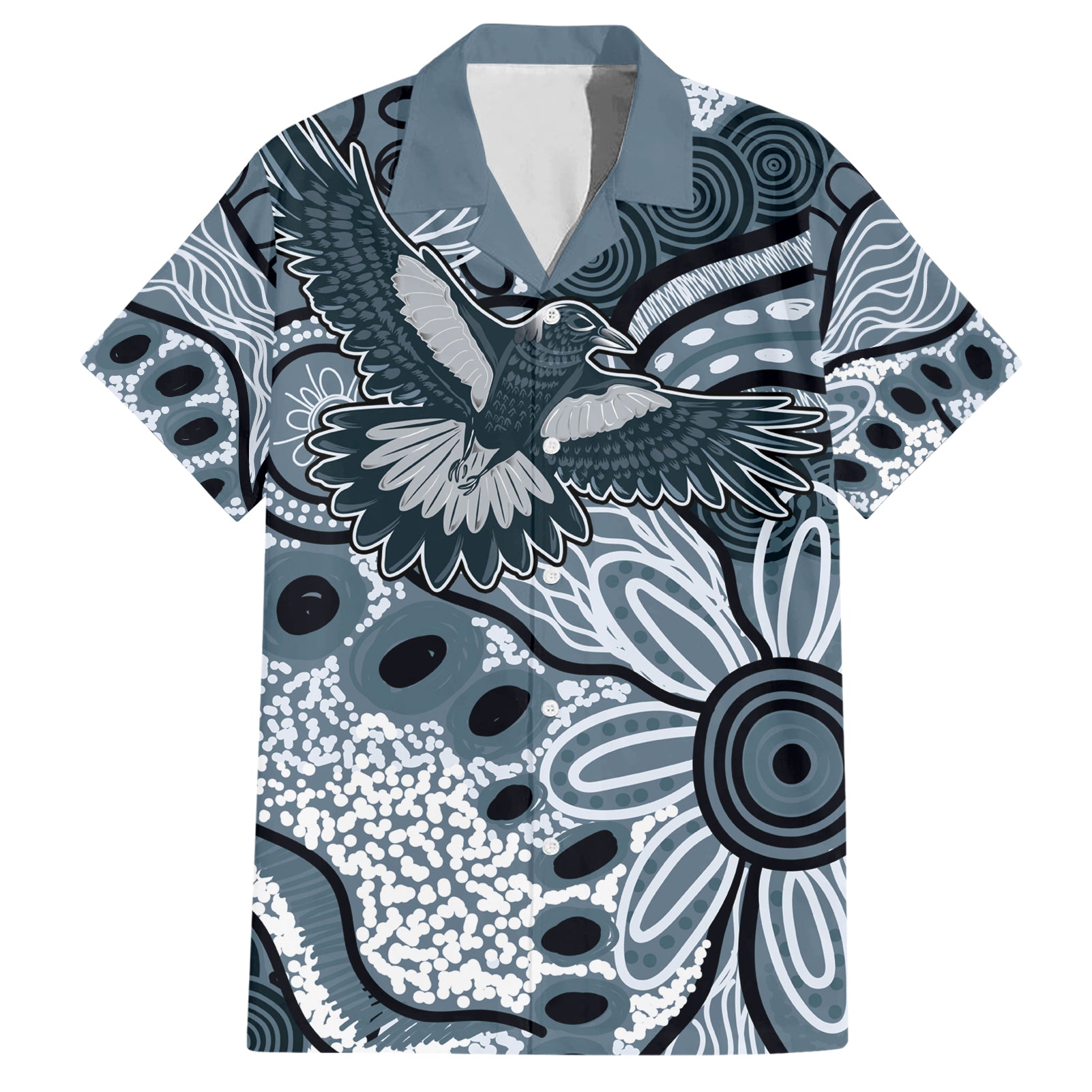 Magpies Aboriginal Art Hawaiian Shirt