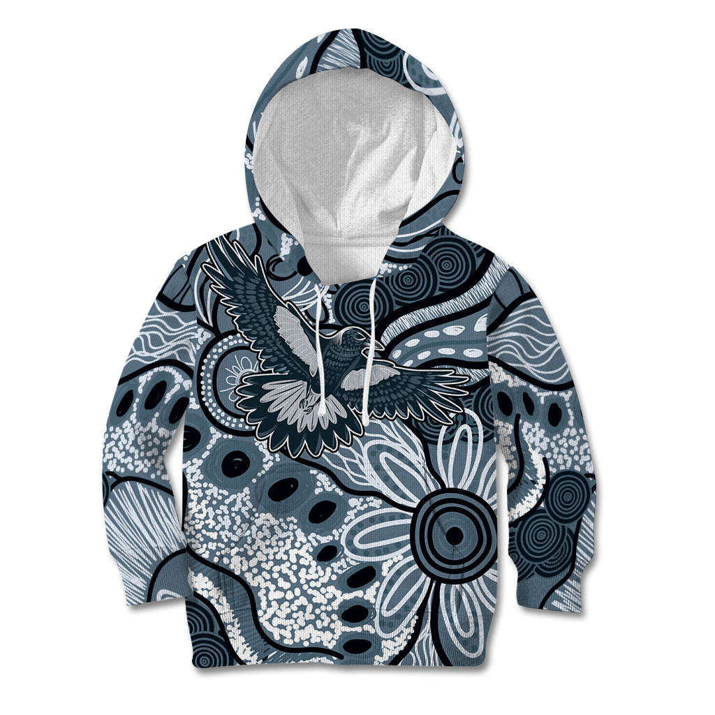 Magpies Aboriginal Art Kid Hoodie