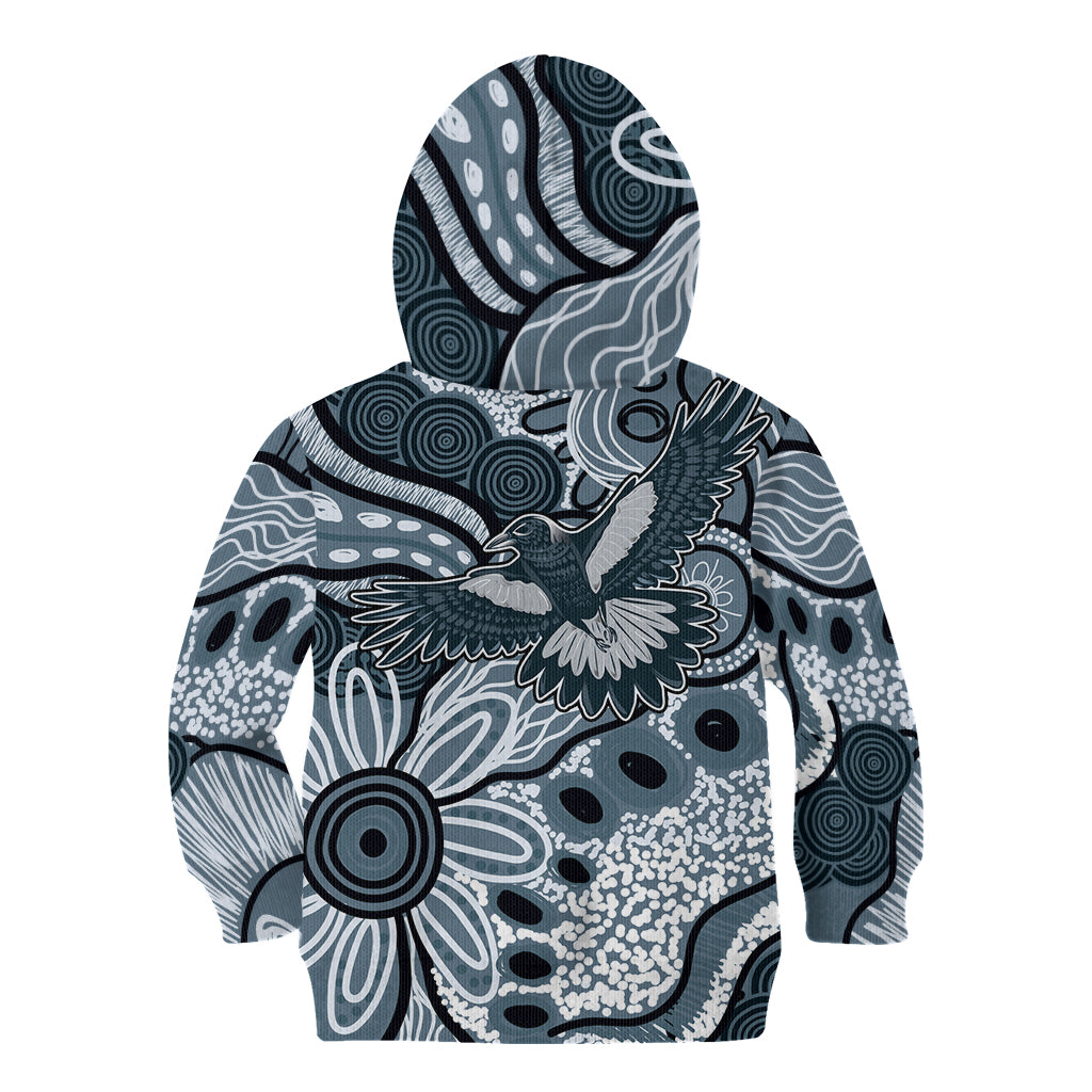 Magpies Aboriginal Art Kid Hoodie