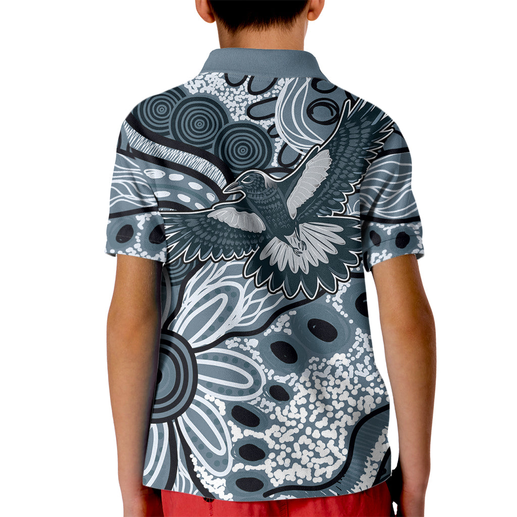 Magpies Aboriginal Art Kid Polo Shirt