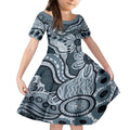 Magpies Aboriginal Art Kid Short Sleeve Dress