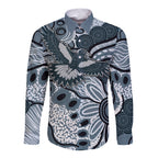 Magpies Aboriginal Art Long Sleeve Button Shirt