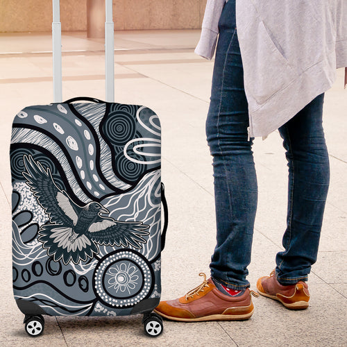 Magpies Aboriginal Art Luggage Cover