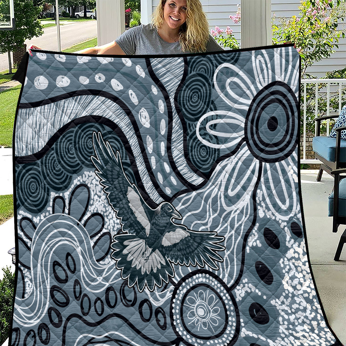 Magpies Aboriginal Art Quilt