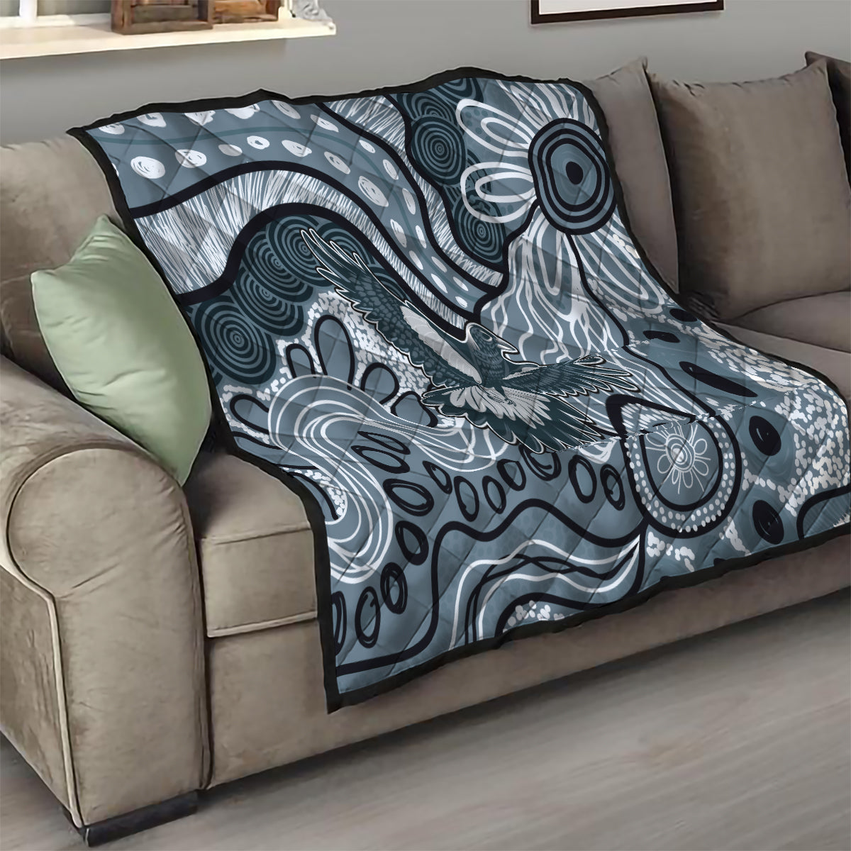 Magpies Aboriginal Art Quilt